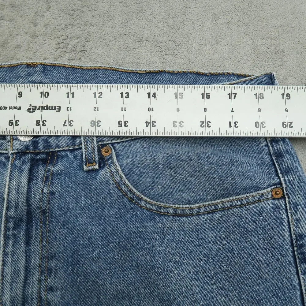 Levi's 505 Jeans Mens Size 36x32 Blue Regular Straight 100% Cotton Denim